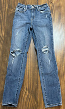    LEVIS 721 High Rise Skinny Jeans Womens Size 26 Distressed Dark Wash   