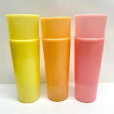 Vintage Pastel Tupperware 107 Tall Tumbler 6.5" 16 oz Cups USA Lot of 6 READ