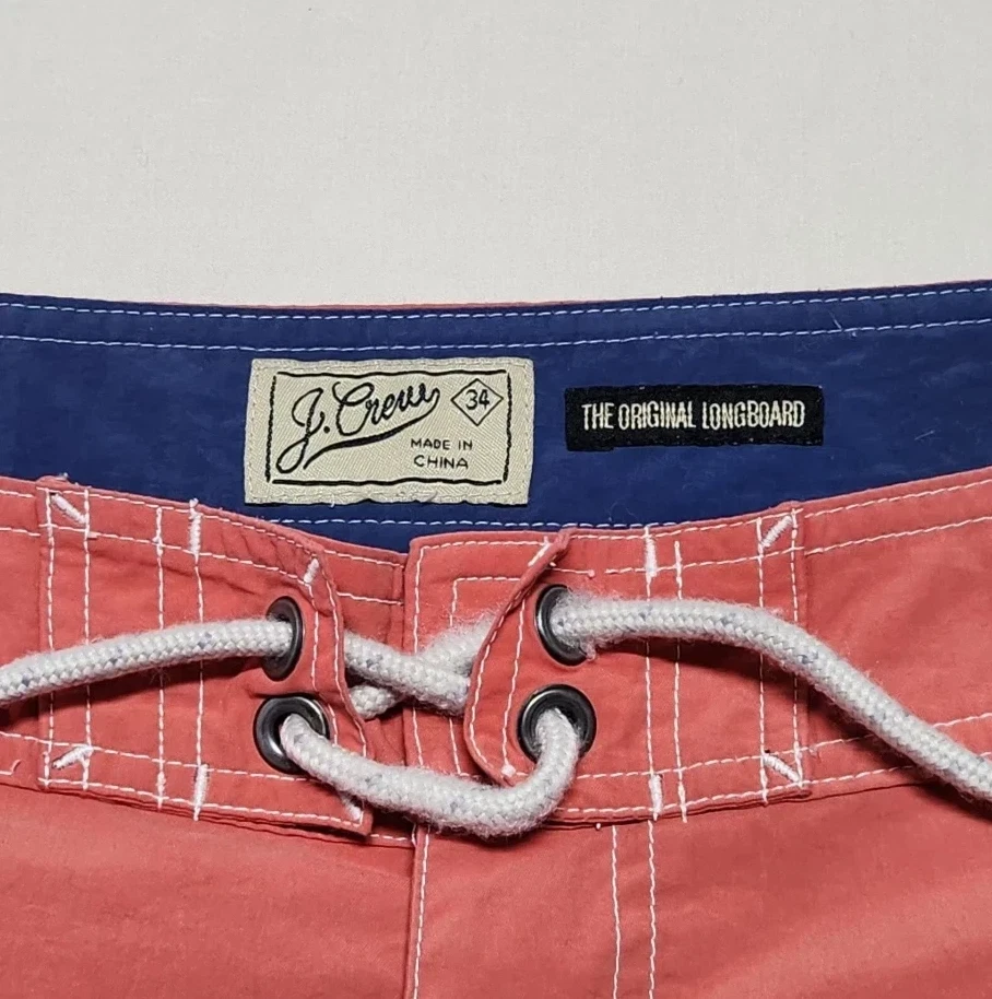 J. Bañador Crew The Original Longboard Shorts Hombre Talla 34 Naranja Cordón Foto 2 de 4
