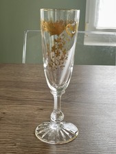 ancienne flute à champagne cristal doré  signé Saint Louis modèle Cléo Massenet
