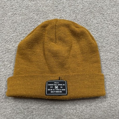DC Shoes. Men's Beanie Bonne Skull Cap Yellow Skateboarding Lightweight Skater
