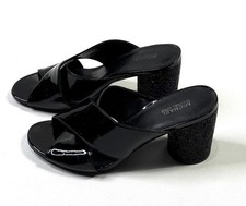 Michael Kors Heels Women  s Size 7 M Black Leather Studded Heel Slide Mule