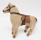 Antique Primitive Horse Pull Toy on Wheels — photo 2