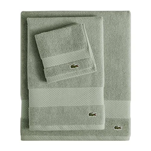 Lacoste Heritage Supima Cotton Hand Towel, Aloe, 16" x 30" - Image 2 of 4