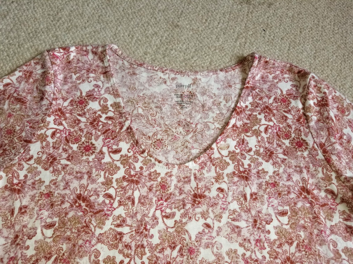 Womens Top-PURE JILL-J. JILL-pink/white floral 