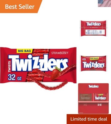 Twists Strawberry Licorice: 32 oz Chewy Candy - Enjoy Anytime, Anywhere!