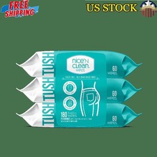 Plant-Based Flushable Wet Wipes W/ Aloe  E Potty Training 3 Flip-Top Packs New