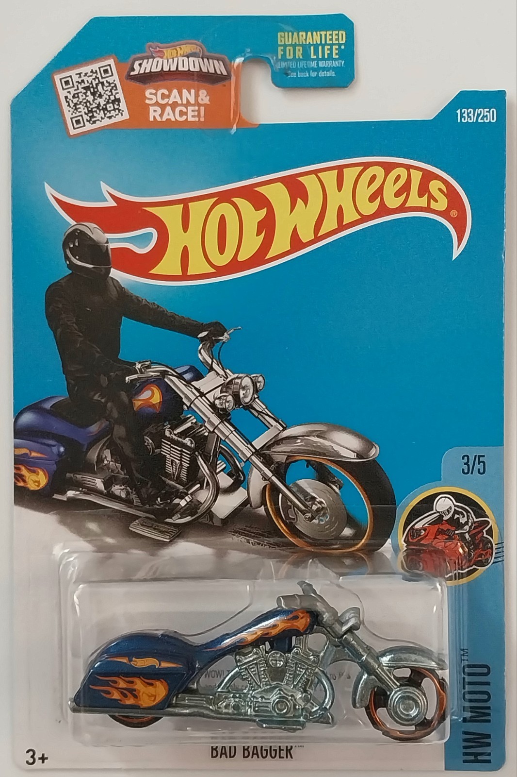 2016 Hot Wheels HW MOTO 3/5 TREASURE HUNT Bad Bagger #133/250