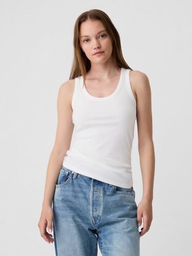 Gap Soft Ribbed Scoopneck Tank Top Black OR White NEW XS-XL - Picture 2 of 12