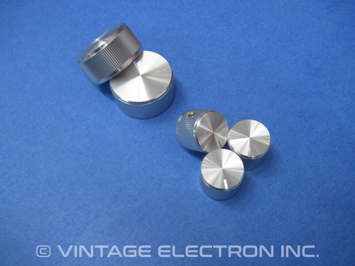 NUOVO set manopole di ricambio DYNACO - ARGENTO alluminio lavorato (SCA-80 80Q Int Amp) - Foto 3 di 7