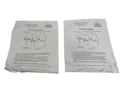 Hoffman 99411399 Installation Instructions Hardware For Grounding Kit LOT OF 2