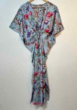 Indian Bird Printed Kaftan Cotton Hippie Maxi Women Nightwear Caftan Dress