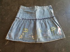 Gymboree Vintage Bonjour Provence NWOT Denim Embroidered Sequin Skirt size 8