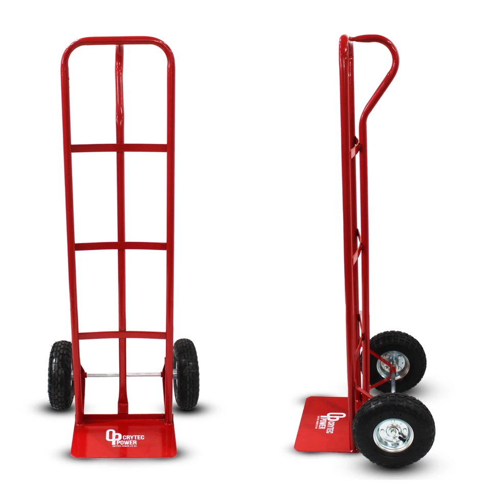 CRYTEC POWER 200Kg Sack Truck Heavy Duty Hand Two Wheel Commercial Trolley Tyre Barrow Load