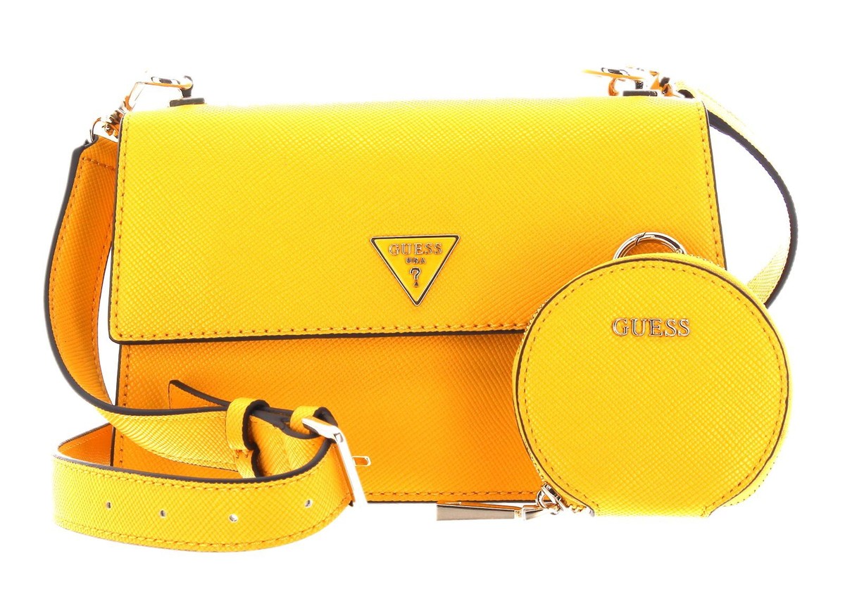 GUESS sac à épaule bandoulière Eco Alexie Crossbody Flap Mustard