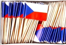 Box of 100 Czech Republic Toothpick Flags, 100 Small Mini Flag Cupcake Picks