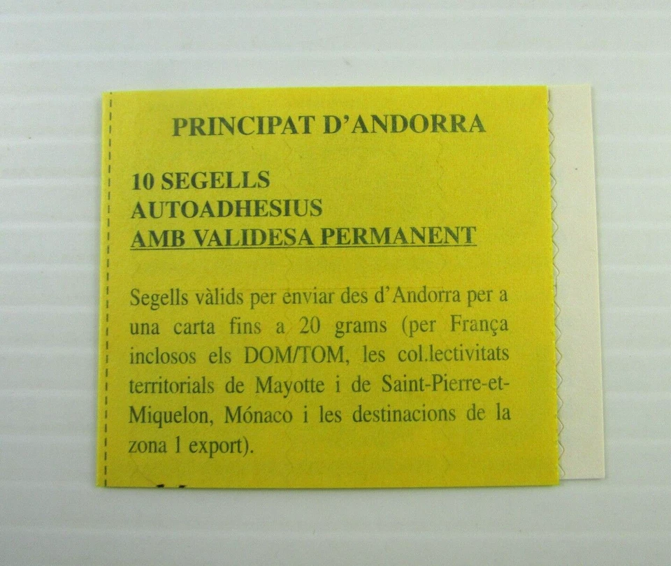 1998 French Andorra Sc#491a Complete Booklet of 10 MNH stamps Cv $12.50 - Image 2 of 3