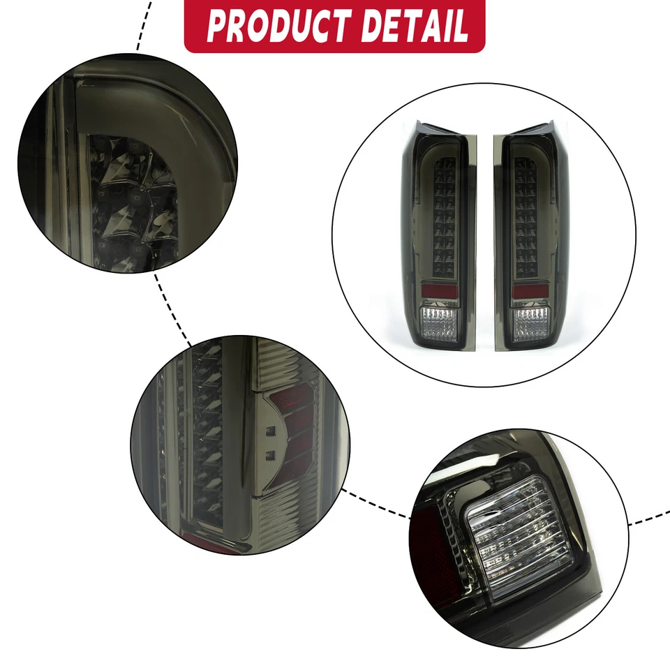 Luzes traseiras de freio de LED esquerda e direita fumê para 90-97 Ford F150 F250 F350 - Imagem 2 de 4