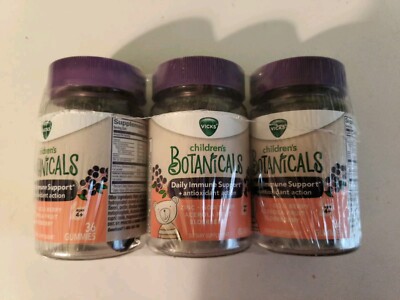 3 - Vicks Children's Botanicals Daily Immune Support 36 gummies each 5/2023 NIP