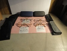 4-PAIR LOT VINTAGE EYE GLASSES KLIXX , TITMUS , MARK ,  8 CASES SVS , HUSH PUP.