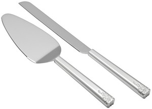 WEDGWOOD Vera Wang Lace Bouquet Cake Knife and Server