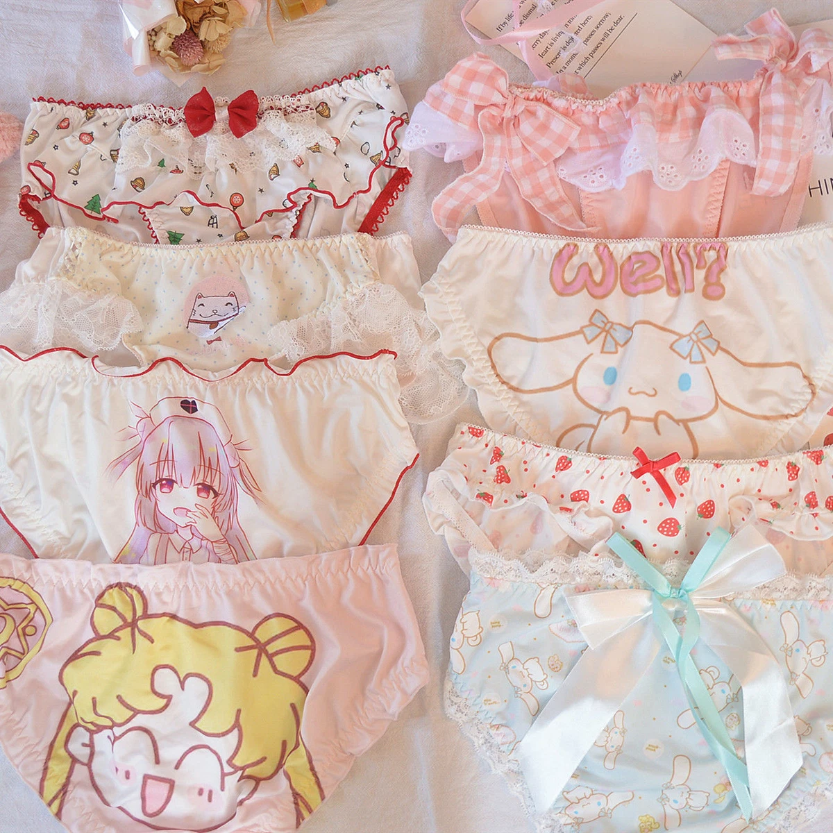 2 Pieces Ultra Kawaii Cute Panties Pantsu Anime Style Lolita