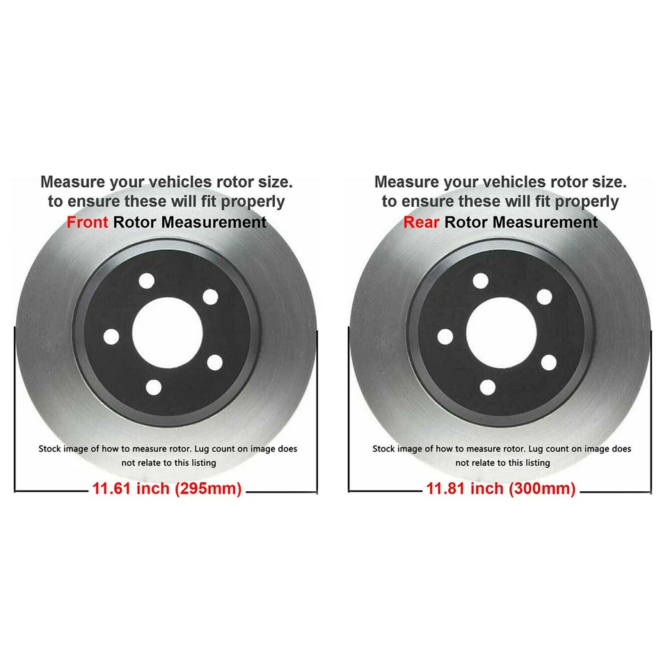 Front Rear Drilled Rotors Ceramic Brake Pads for Mercedes-Benz C230 C250 C300 - Image 3 of 4