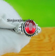 Garnet Gemstone 925 sterling silver handmade Gift Ring US size 5 to 10