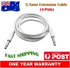 3.5mm Audio Cable 4-pole AUX Male to Male Cord For SAMSUNG HUAWEI LG HTC SONY AU