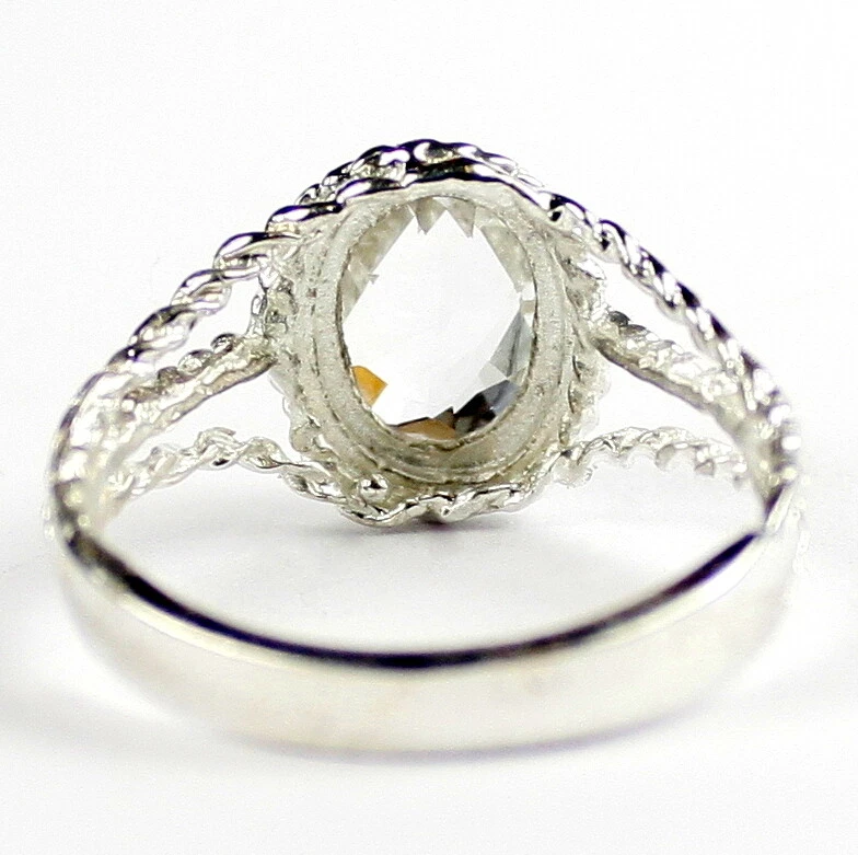 Anillo de plata esterlina con topacio de plata para damas - hecho a mano • SR070 Foto 4 de 4