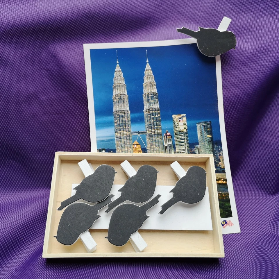 6 Small Clip-on Bird Chalk Boards - Stocking Filler - Ideal Christmas Gift - Image 3 of 4