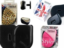 Tangle Teezer Compact Styler Instant Detangling Hairbrush Pink Leopard Black
