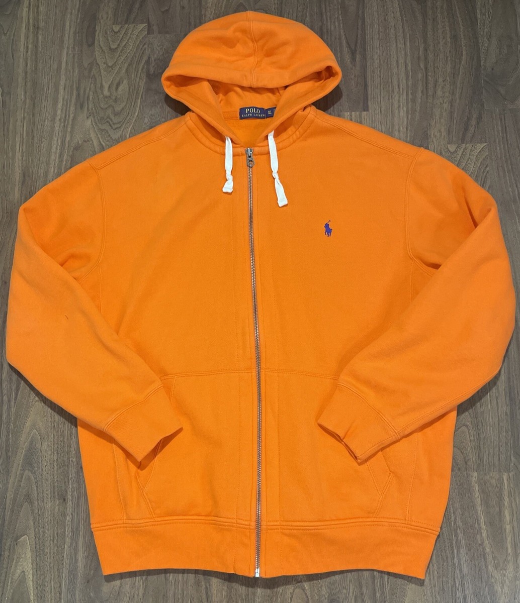 Polo Ralph Lauren Big & Tall Full Zip Hoodie Jacket Orange