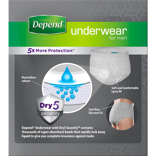 3 x Depend Comfort Protect for Men L/XL Incontinence Pants - 3 Pack of 9 - Picture 7 of 8