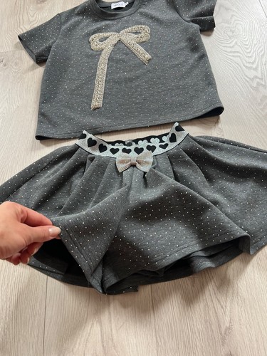 Lola + The Boys Girls Sparkle Bow Charm Shorts Set Sz. 8 - Picture 6 of 8