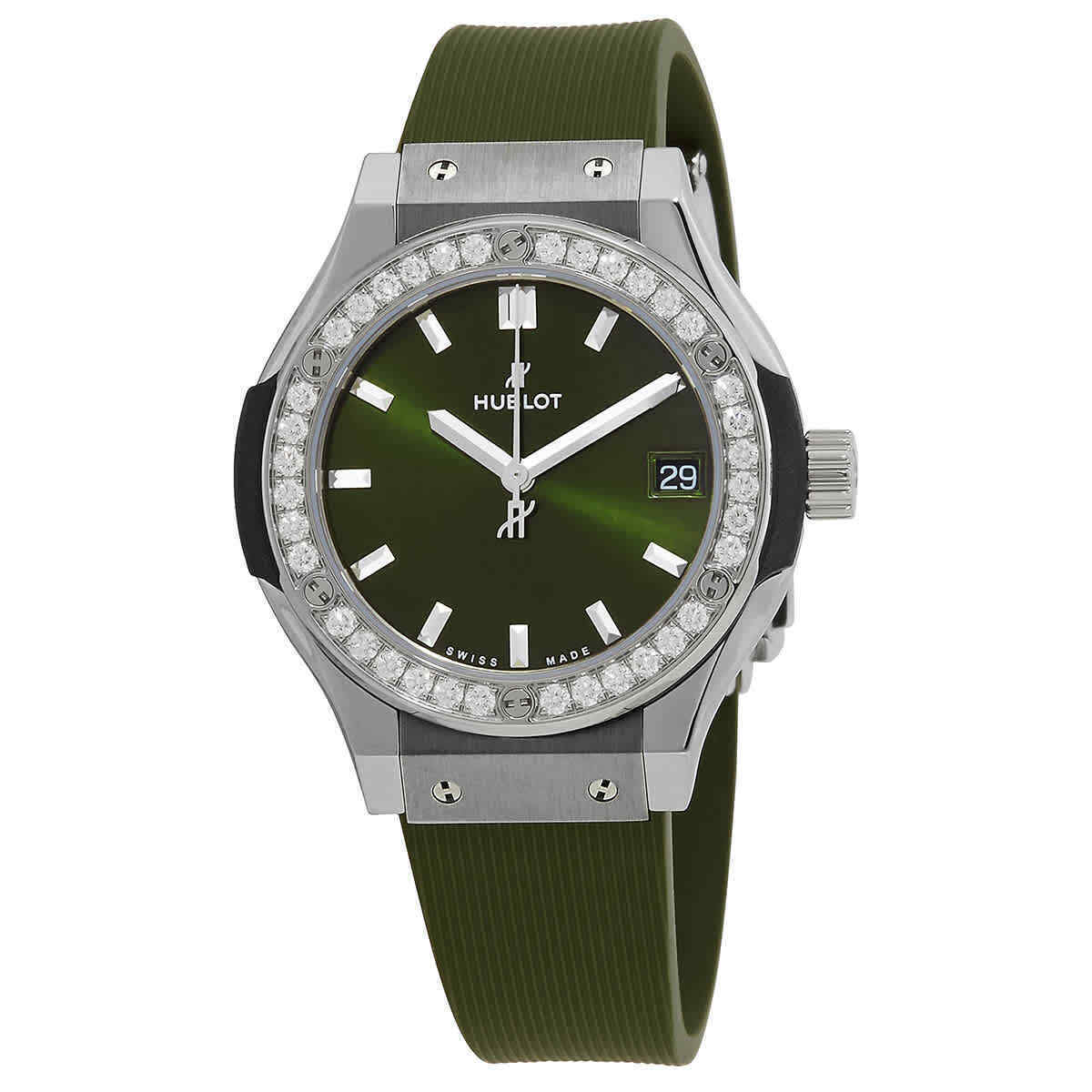 Hublot Classic Fusion Quartz Diamond Green Dial Ladies Watch Hublot Classic Fusion Quartz Diamond Green Dial Ladies Watch
