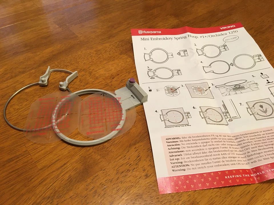 Vintage Husqvarna Viking Mini Embroidery Spring Hoop #1+ Orchidea Rose 40 X 40mm - Image 2 of 4