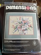 DIMENSIONS 1988 Counted Cross Stitch Kit 3646 Summer Song, 11  by 14  , NIP