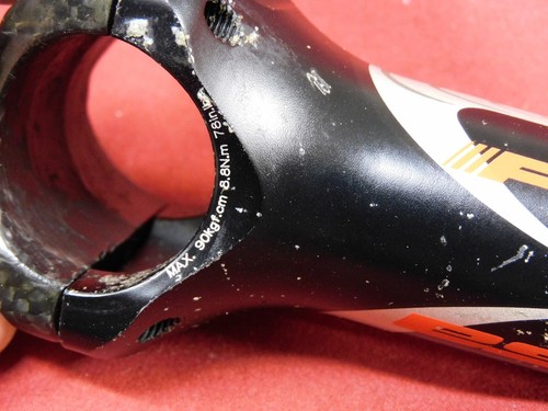 Black FSA OS 115 Threadless 120 mm Stem 31.8 mm x 1"1/8 x 6° Rise Carbon Plate - Picture 7 of 8