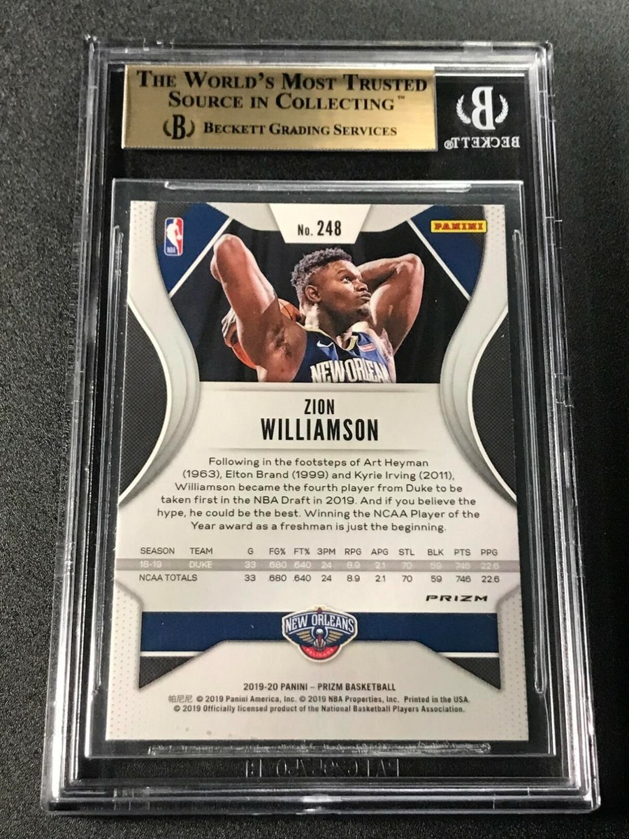 ZION WILLIAMSON 2019 PANINI PRIZM #248 RED WHITE BLUE ROOKIE RC