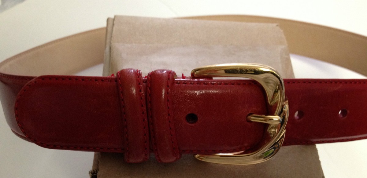 Talbots 1 1/4 in Red Womans Leather Belt Size 30 inch total  display picture 2