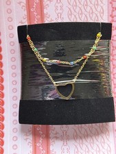 Dainty Gold Heart Pendant Necklace 14K Gold Layered Necklace New in Box