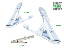 Crocodile Alligator Clips Small Large 5AMP 25AMP 50AMP Battery Electric Test