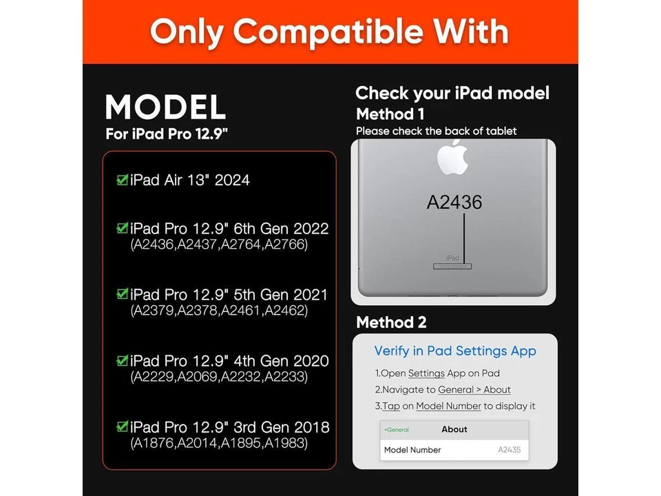 Magic Keyboard Case for iPad Air 13 inch 2024 iPad Pro 12.9 6th 5th 4th 3rd Gen - Image 2 of 4