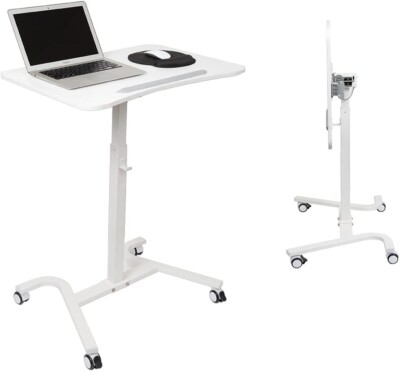Adjustable Mobile Sit-Stand Workstation Laptop Desk Cart