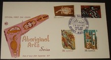 AUSTRALIA ABORIGINAL ARTS SERIES SET OF 4 ON FDC