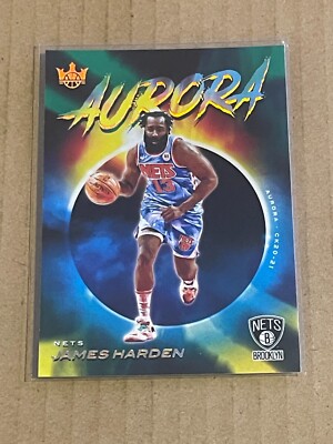 2020-21 NBA COURT KINGS AURORA INSERT JAMES HARDEN NETS #7 CASE HIT RARE