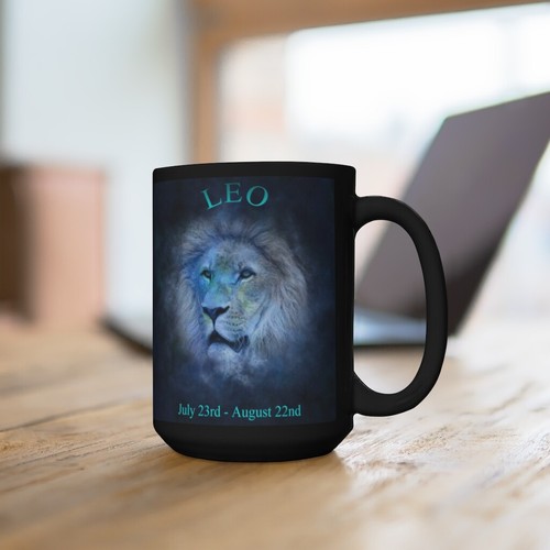 Zodiac Series "Leo" Black Mug 15oz - Picture 5 of 5