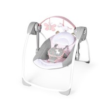 Ingenuity Comfort 2 Go Compact Portable 6-Speed Cushioned Baby Swing with Mus...