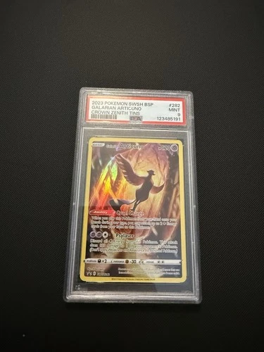 Pokemon 2023 Galarian Articuno SWSH282 Black Star Promo Crown Zenith Tins PSA 9